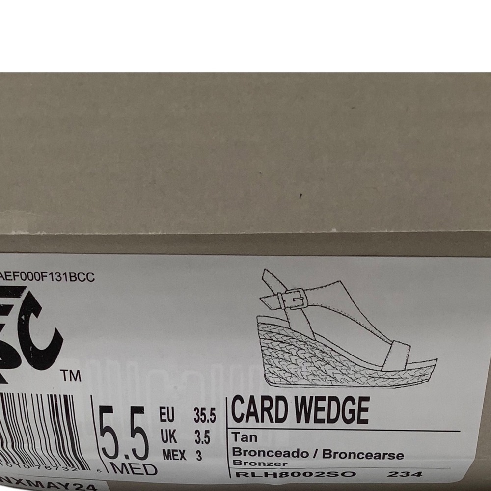 Kenneth Cole Reaction Card Wedge Tan Espadrille Sandals RLH8002SO Womens 5.5 NEW - Picture 7 of 8